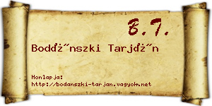 Bodánszki Tarján névjegykártya